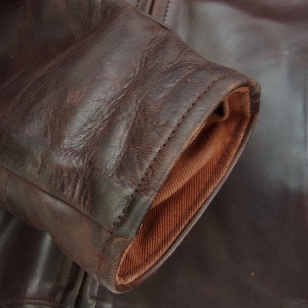 AERO LEATHER エアロレザー ハイウェイマン ホースハイド レザー ライダース ジャケット ブラウン系 34【中古】
