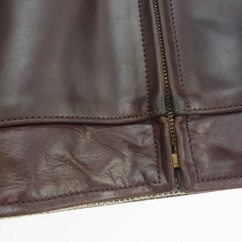 AERO LEATHER エアロレザー ハイウェイマン ホースハイド レザー ライダース ジャケット ブラウン系 34【中古】