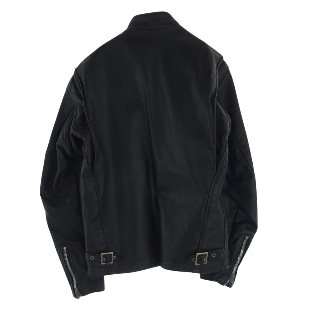 schott ショット 641 スタンドカラー レザー シングル ライダース ジャケット ブラック系 34【中古】