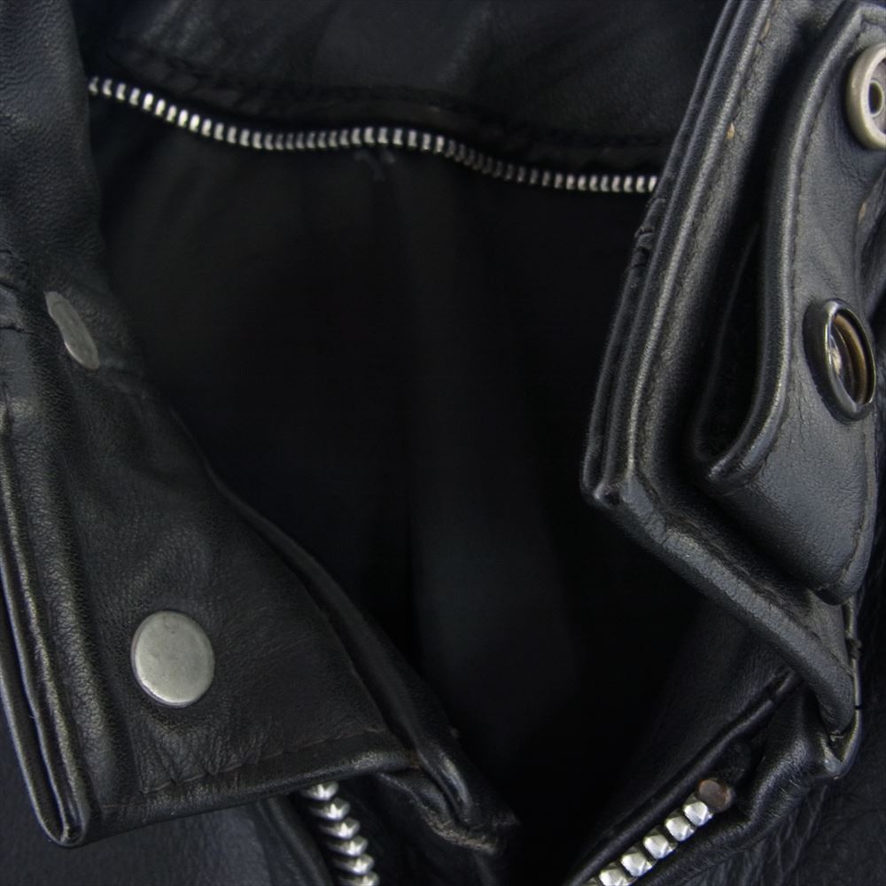 schott ショット 641 スタンドカラー レザー シングル ライダース ジャケット ブラック系 34【中古】