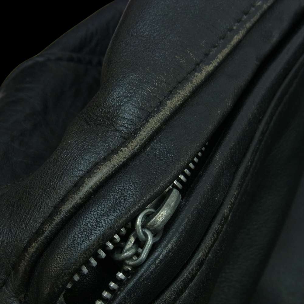 schott ショット 641 スタンドカラー レザー シングル ライダース ジャケット ブラック系 34【中古】