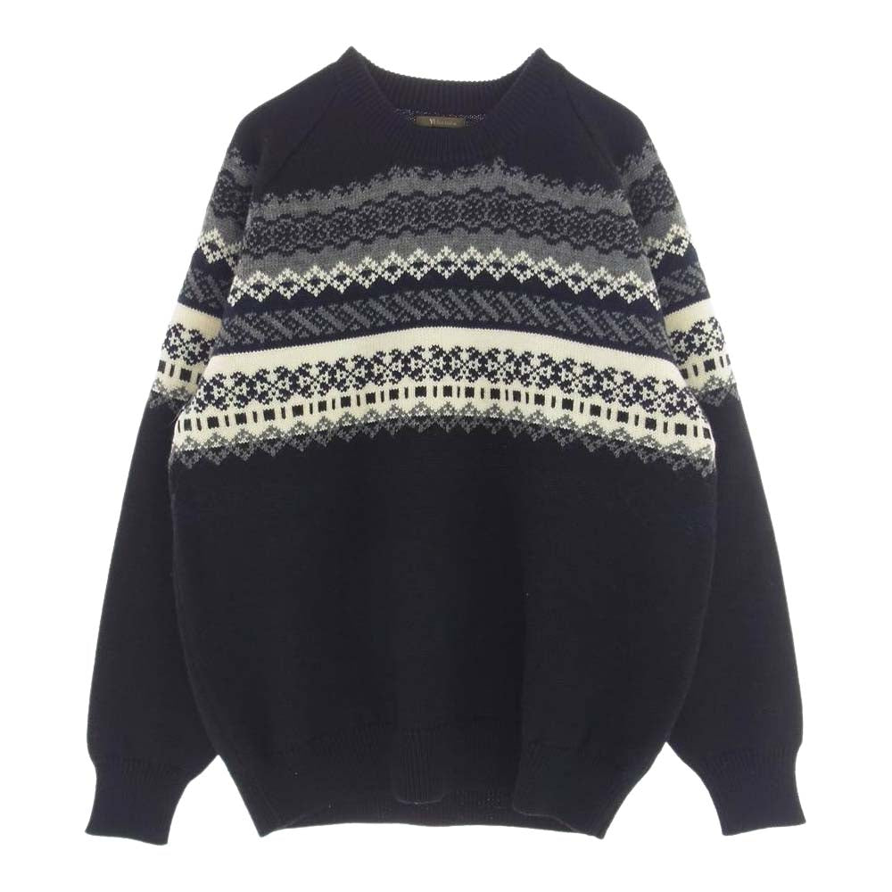 Y's Yohji Yamamoto ワイズ ヨウジヤマモト ノルディック柄 ニット セーター ブラック系【中古】
