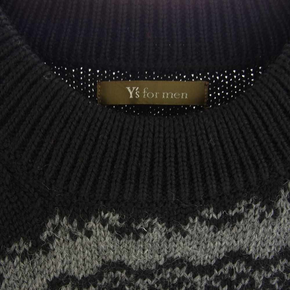 Y's Yohji Yamamoto ワイズ ヨウジヤマモト ノルディック柄 ニット セーター ブラック系【中古】