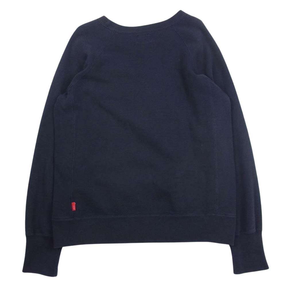 WTAPS ダブルタップス 14AW 142ATDT-CSM09 DESIGN CREWNECK 02/SWEATER.COTTON フロントロゴプリント クルーネックスウェットトレーナー ネイビー系 M【中古】