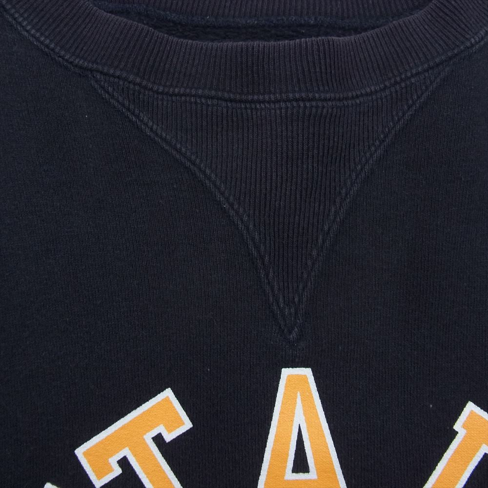 WTAPS ダブルタップス 14AW 142ATDT-CSM09 DESIGN CREWNECK 02/SWEATER.COTTON フロントロゴプリント クルーネックスウェットトレーナー ネイビー系 M【中古】