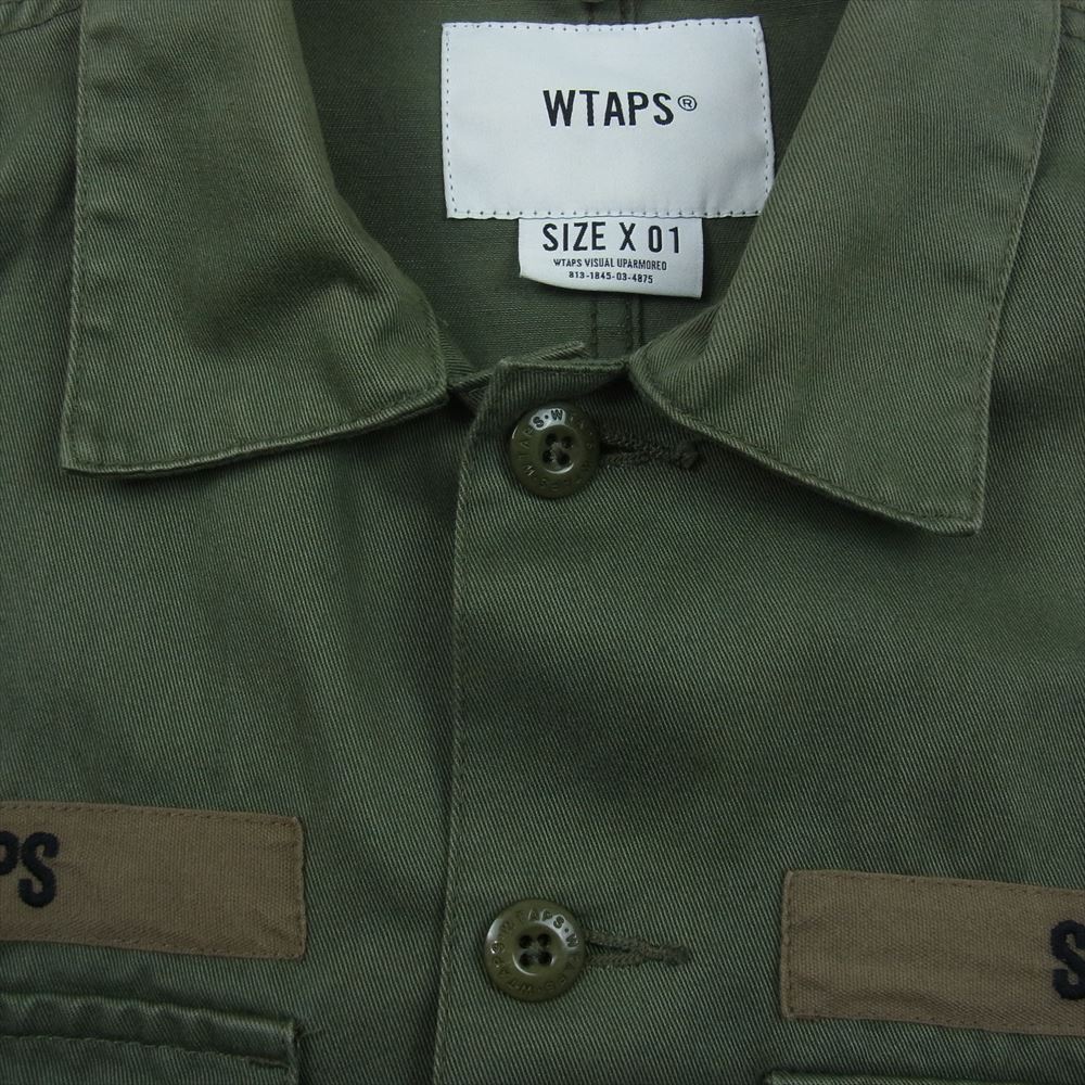 WTAPS ダブルタップス 17AW 172WVDT-SHM01 BUDS LS 01 / SHIRT. COTTON. TWILL. コットン ツイル ミリタリー シャツ カーキ系 01【中古】