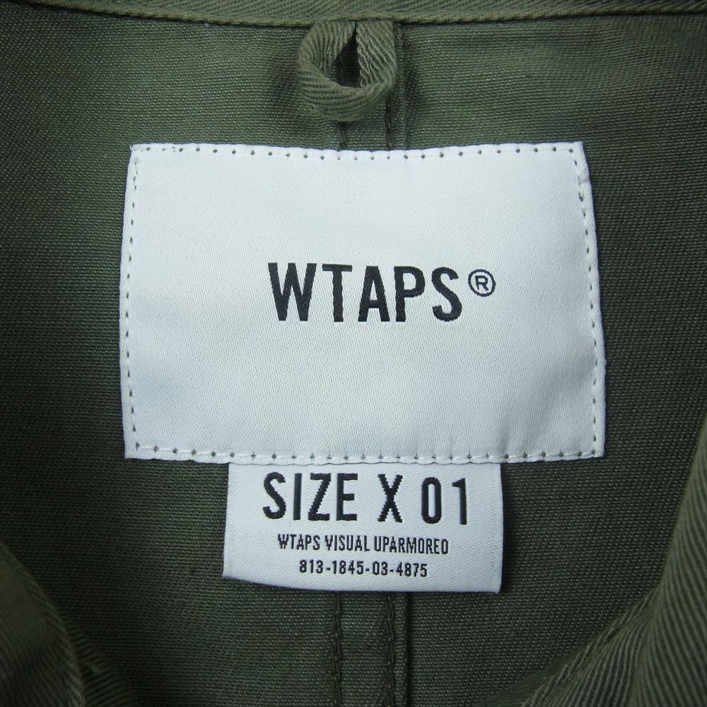 WTAPS ダブルタップス 17AW 172WVDT-SHM01 BUDS LS 01 / SHIRT. COTTON. TWILL. コットン ツイル ミリタリー シャツ カーキ系 01【中古】