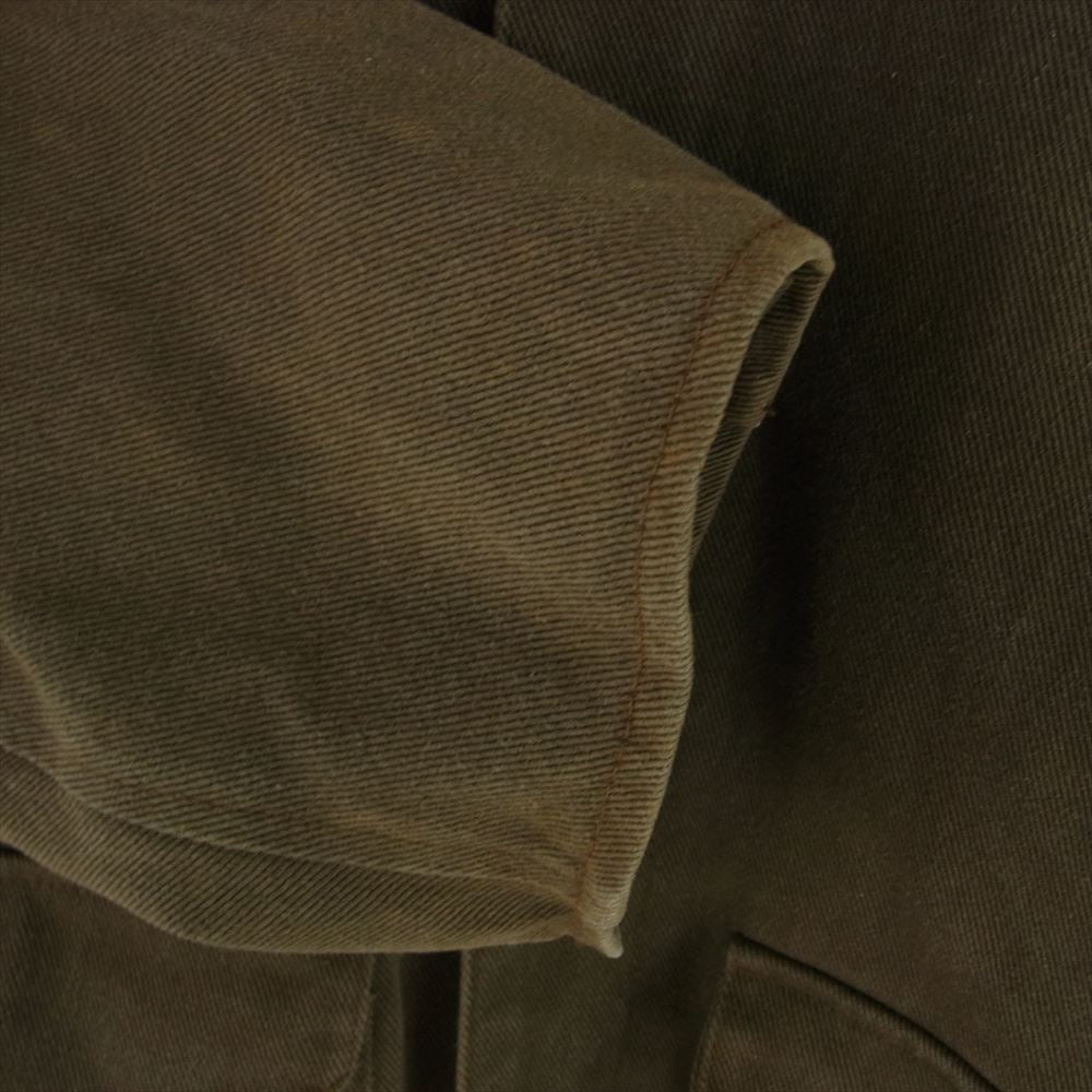 ウェステッドレザー コットンツイル フルジップ ジャケット チャコール系 44【中古】