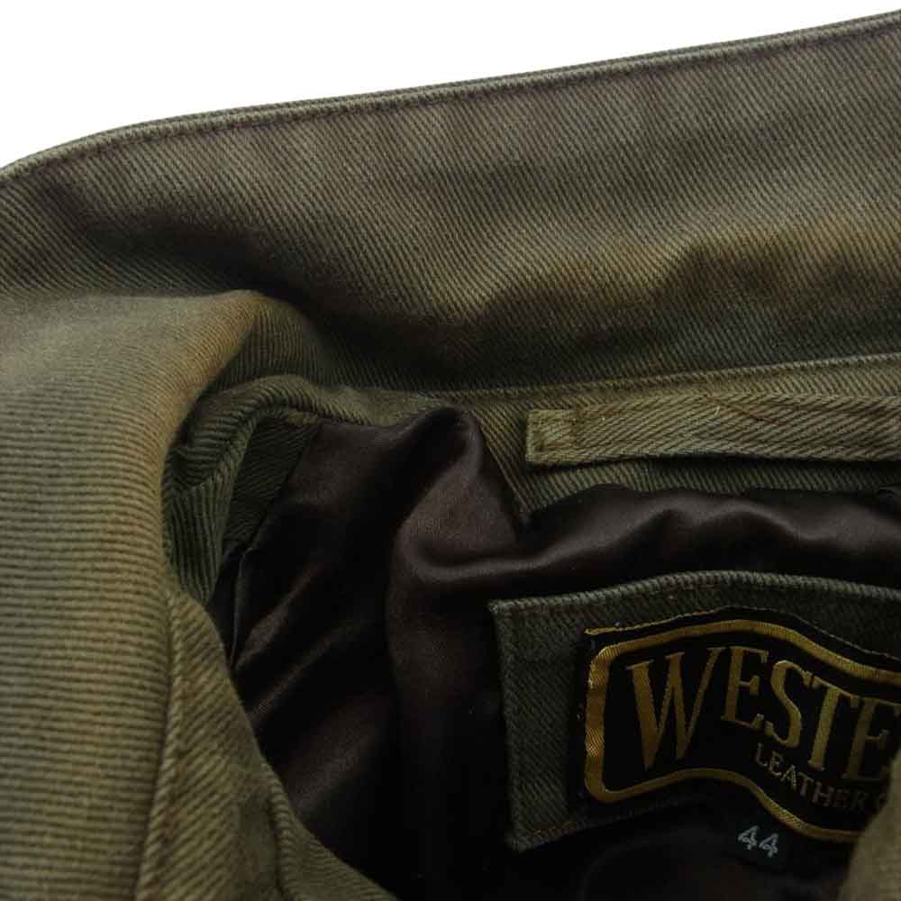 ウェステッドレザー コットンツイル フルジップ ジャケット チャコール系 44【中古】