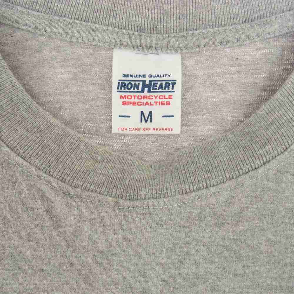 IRON HEART アイアンハート IHT-1604 スカル ピストン 半袖 Tシャツ グレー系 M【中古】