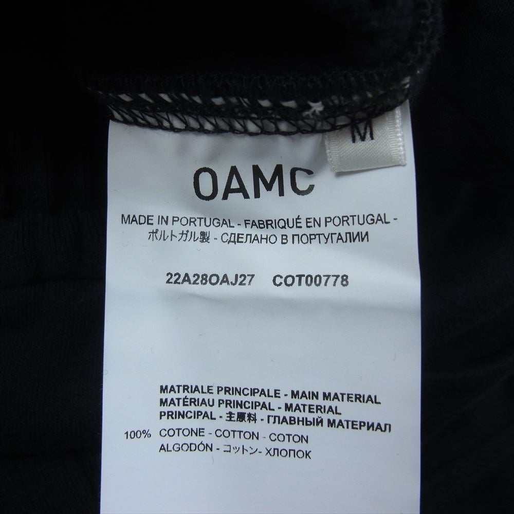 オーエーエムシー 22AW 22A28OAJ27 ウエストドローストリング ロゴパッチ スウェットパンツ ブラック系 M【中古】