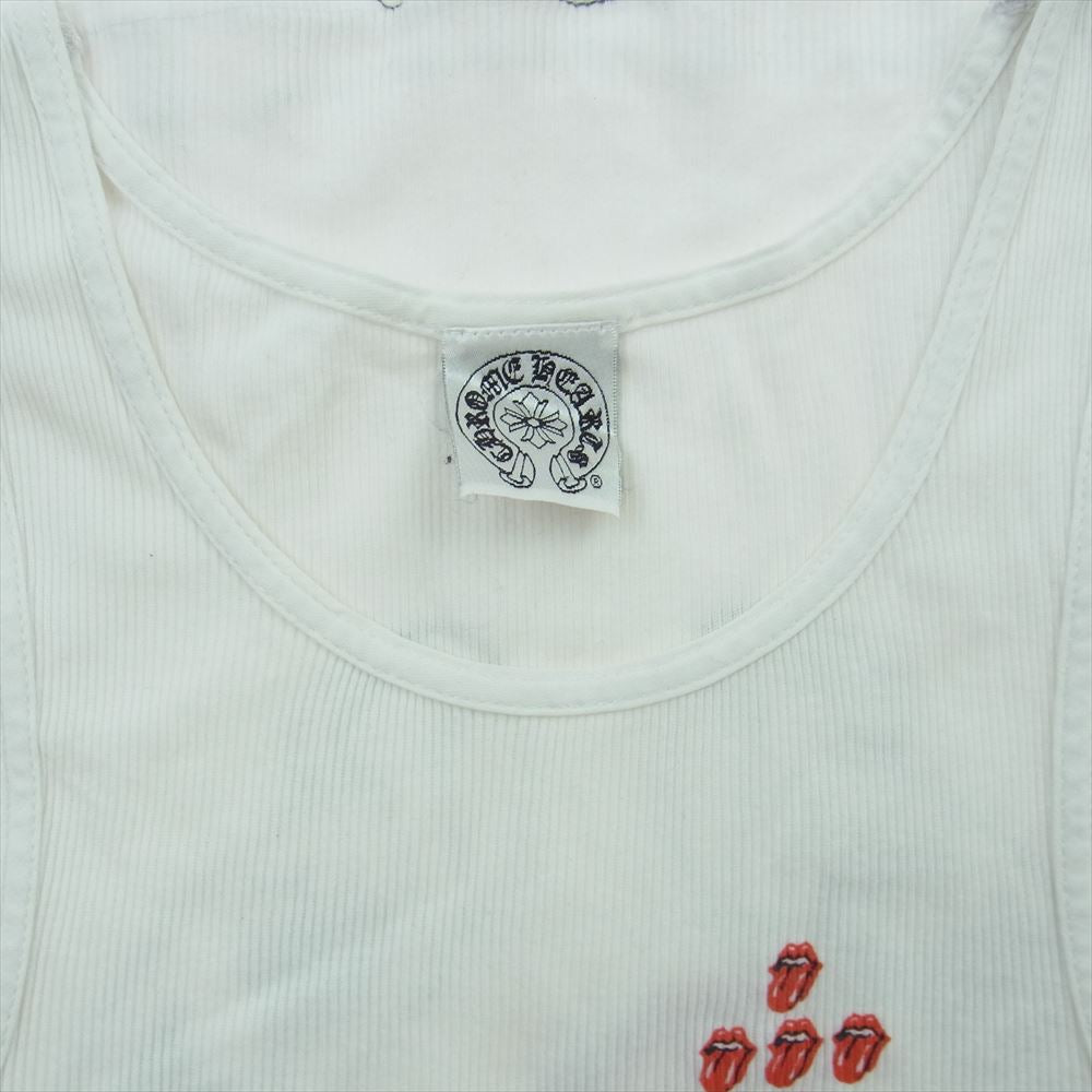 CHROME HEARTS クロムハーツ（原本無） リップ＆タン リップアンドタン ホースシュープリント クロス タンクトップ ホワイト系 M【中古】