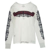CHROME HEARTS クロムハーツ（原本無） フローラルクロスプリント スクロールラベル ワッフル サーマル 長袖 カットソー ホワイト系 S【中古】