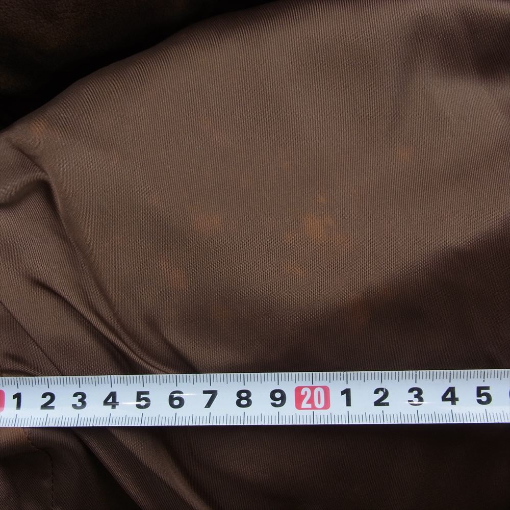 COACH コーチ オールド Genuine Leather 比翼ジップ ウッド ボタン レザー ジャケット  ブラウン系 M【中古】