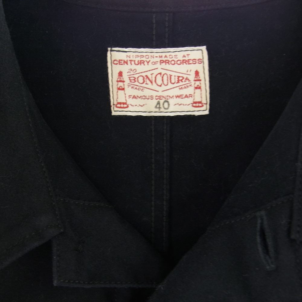 BONCOURA ボンクラ ARCH EXCLUSIVE 別注 FRENCH WORK JACKET フレンチ モールスキン ワーク ジャケット ブラック系 40【中古】