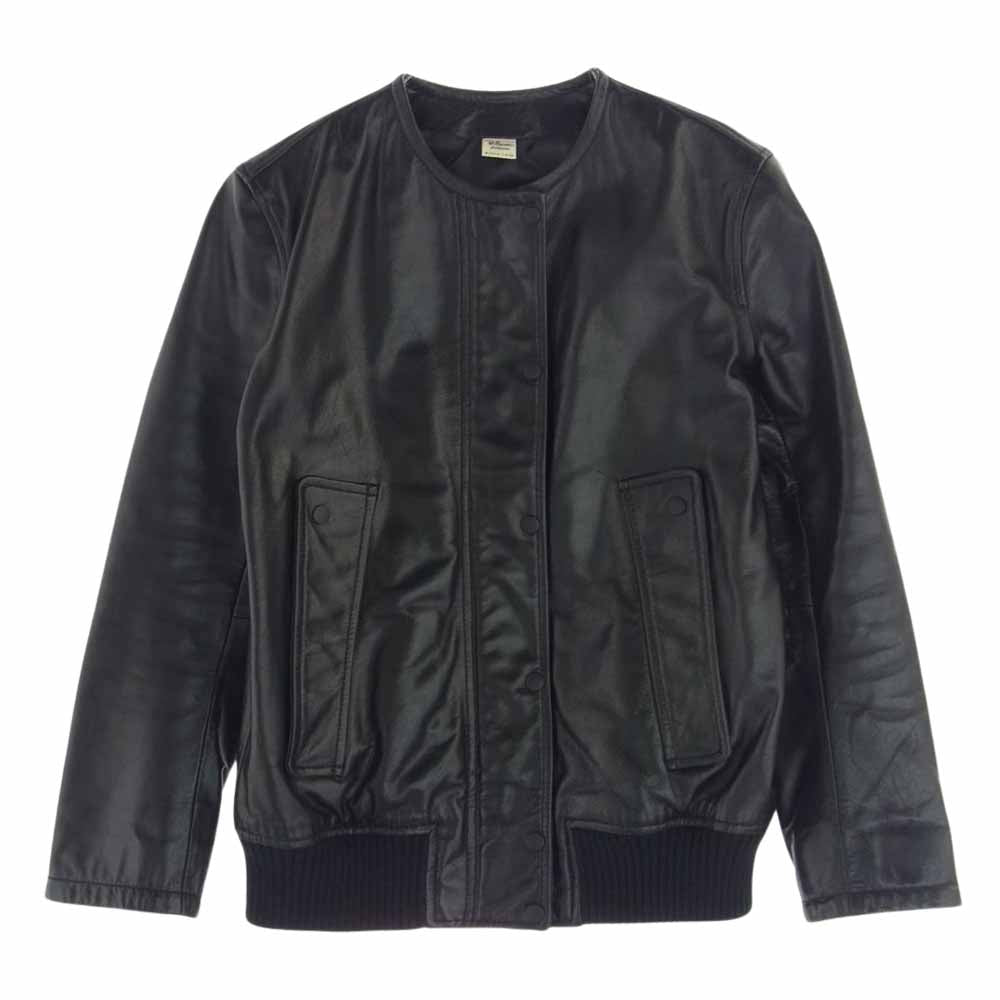 Ron Herman ロンハーマン 611040024-1071 ノーカラー レザー ブルゾン ジャケット ブラック系 XS【中古】