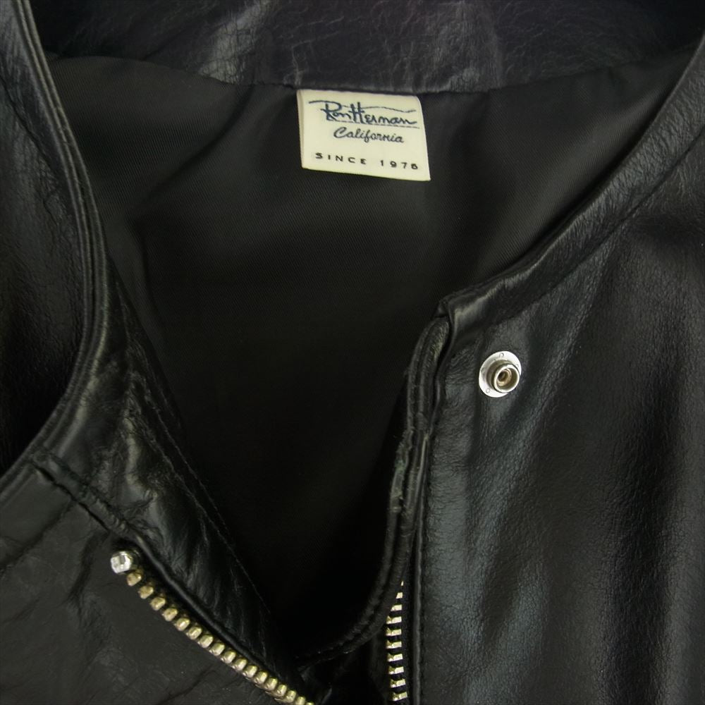 Ron Herman ロンハーマン 611040024-1071 ノーカラー レザー ブルゾン ジャケット ブラック系 XS【中古】
