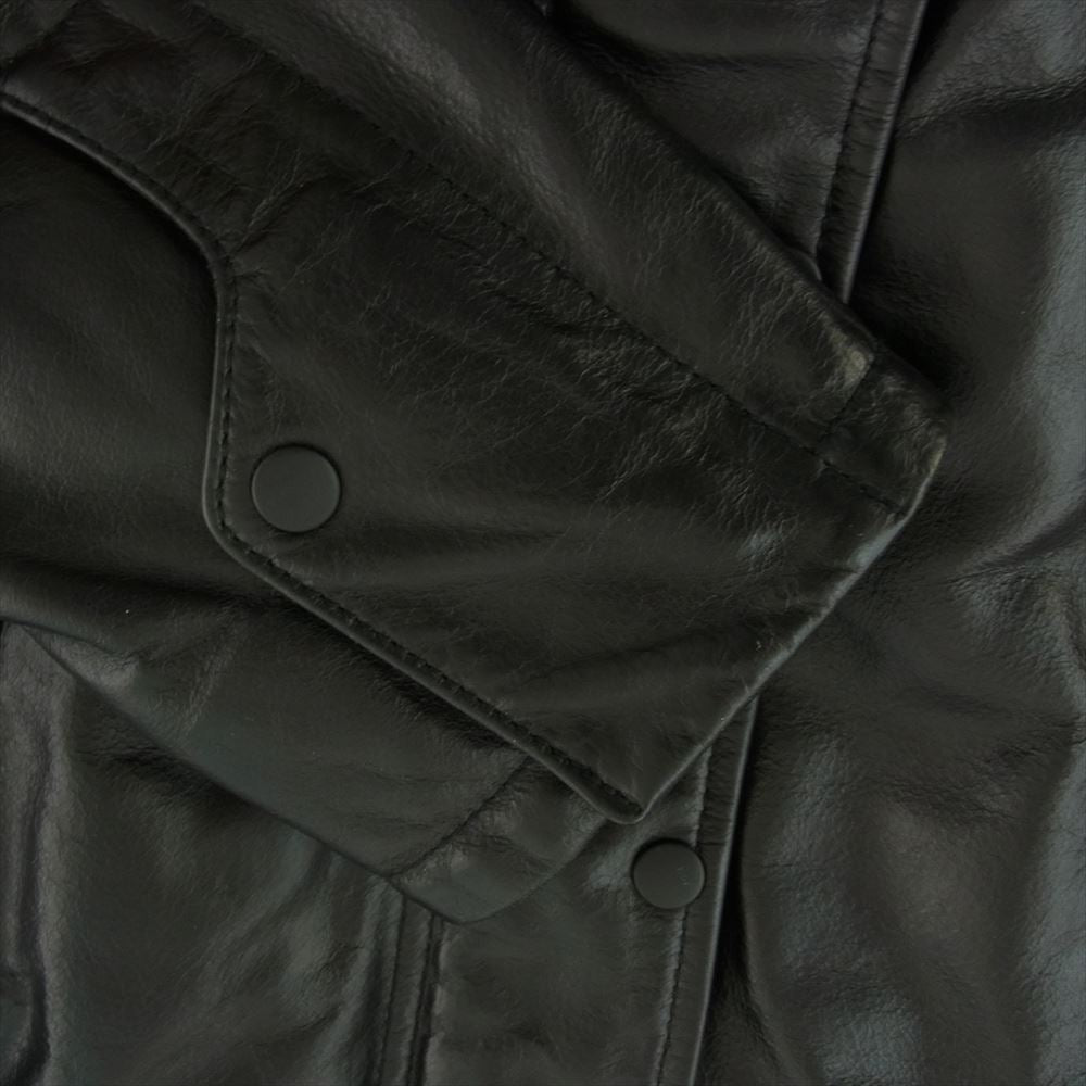 Ron Herman ロンハーマン 611040024-1071 ノーカラー レザー ブルゾン ジャケット ブラック系 XS【中古】