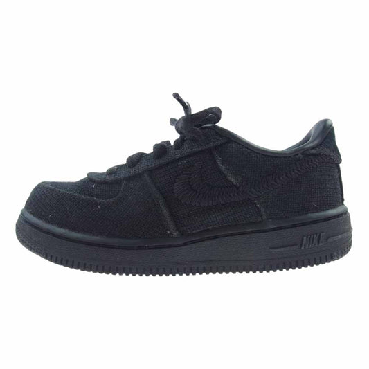 NIKE ナイキ DC8306-001 × Stussy ステューシー TD Air Force 1 Low Triple Black エアフォース ロー トリプル ブラック キッズ スニーカー ブラック系 16cm【中古】