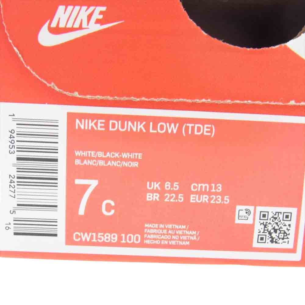 NIKE ナイキ CW1589-100 TD Dunk Low White Black ダンク ロー ホワイト ブラック キッズ スニーカー ブラック系 ホワイト系 13cm【新古品】【未使用】【中古】