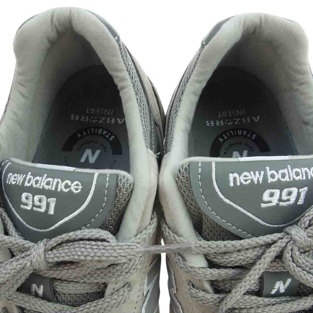NEW BALANCE ニューバランス M991 GL 991 Gray スニーカー グレー系 ダークグレー系 ホワイト系 28cm【中古】