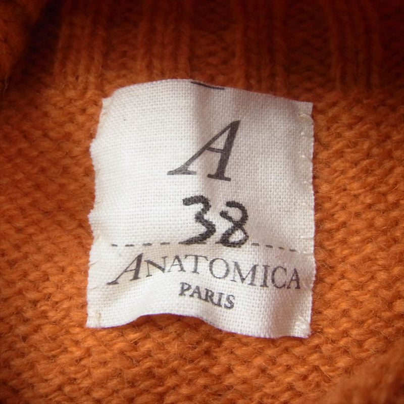 ANATOMICA アナトミカ 2PLY SHETLAND SWEATER TURTLE タートルネック ニット オレンジ オレンジ系 38【美品】【中古】