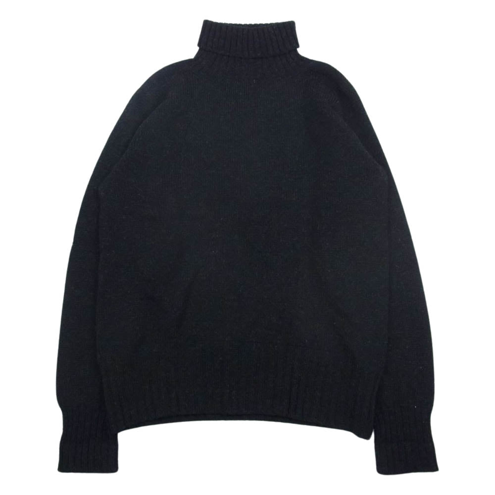 ANATOMICA アナトミカ スコットランド製 2PLY SHETLAND SWEATER TURTLE ネップ タートルネック ニットブラウン ブラック系 38【極上美品】【中古】