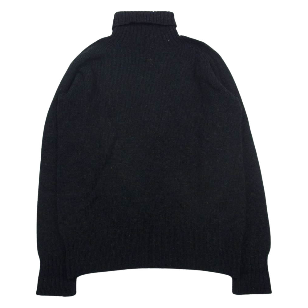 ANATOMICA アナトミカ スコットランド製 2PLY SHETLAND SWEATER TURTLE ネップ タートルネック ニットブラウン ブラック系 38【極上美品】【中古】