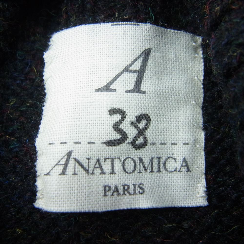 ANATOMICA アナトミカ スコットランド製 2PLY SHETLAND SWEATER TURTLE ネップ タートルネック ニットブラウン ブラック系 38【極上美品】【中古】