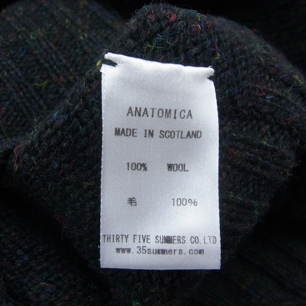 ANATOMICA アナトミカ スコットランド製 2PLY SHETLAND SWEATER TURTLE ネップ タートルネック ニットブラウン ブラック系 38【極上美品】【中古】