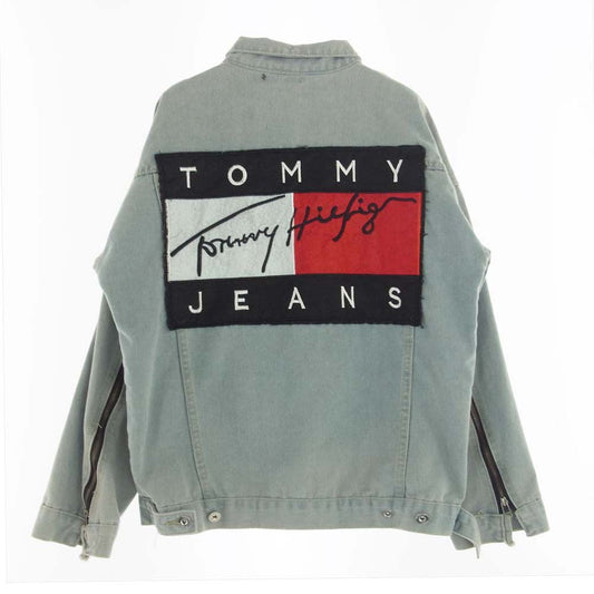TOMMY HILFIGER トミーヒルフィガー ロゴ刺繍 デニム ジャケット インディゴブルー系 L【中古】