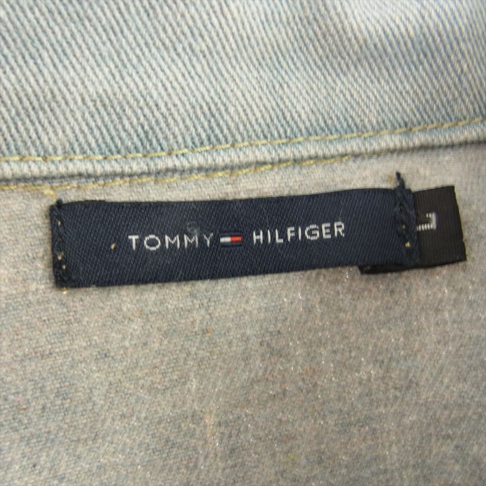 TOMMY HILFIGER トミーヒルフィガー ロゴ刺繍 デニム ジャケット インディゴブルー系 L【中古】