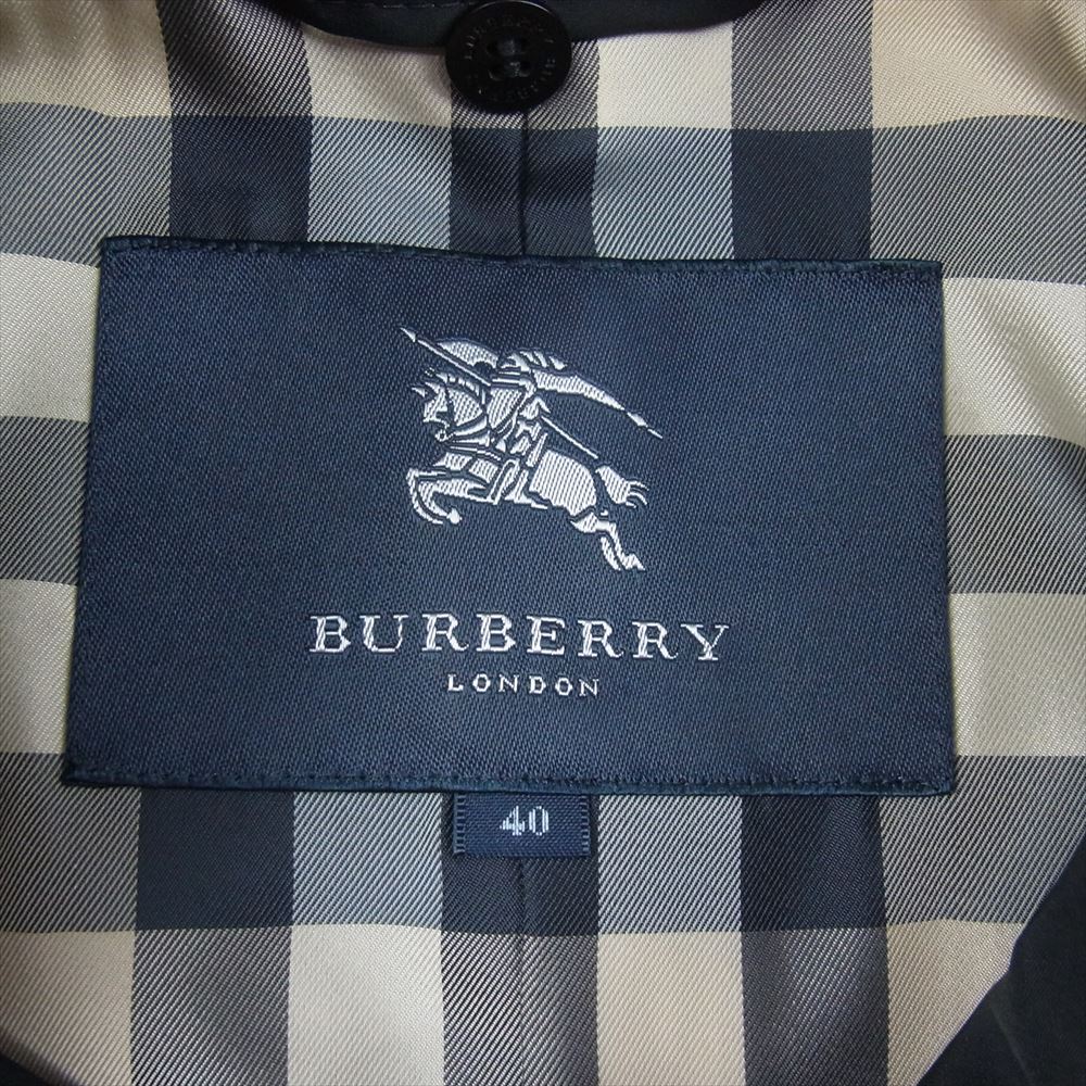 BURBERRY バーバリー トレンチ コート 裏地チェック ブラック系 40【中古】