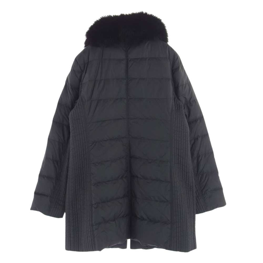 BURBERRY バーバリー 裏地チェックノバ ファー ダウン コート ジャケット ブラック系 40【中古】