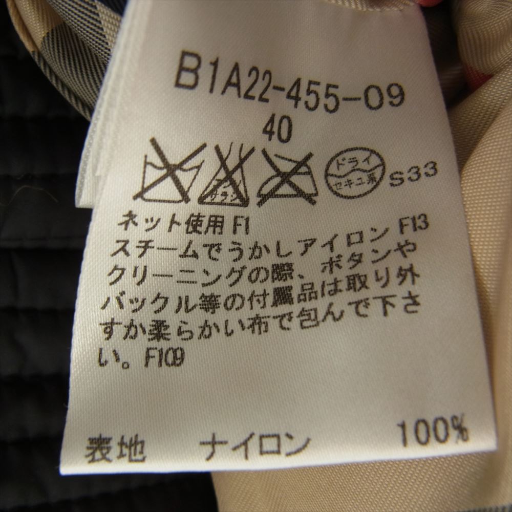 BURBERRY バーバリー 裏地チェックノバ ファー ダウン コート ジャケット ブラック系 40【中古】