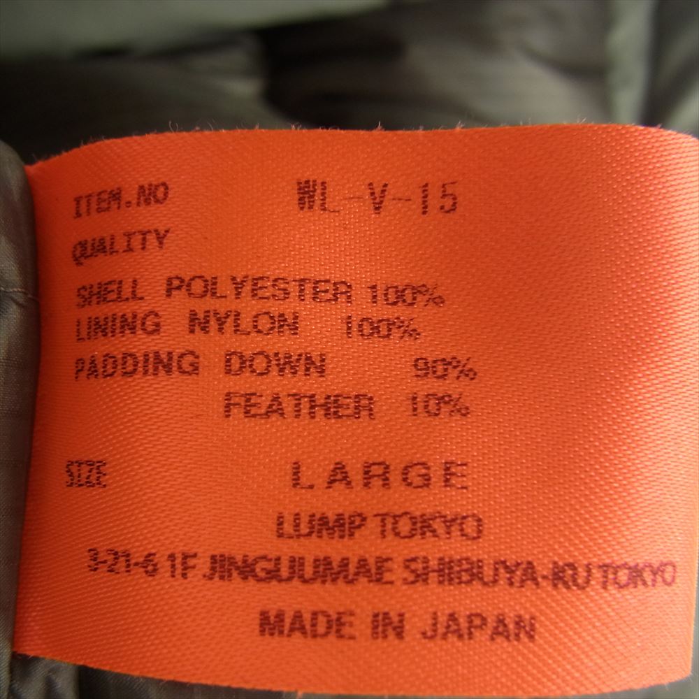 whiz ウィズ WL-V-15 DOWN VEST ダウンベスト パステルグリーン系 L【中古】