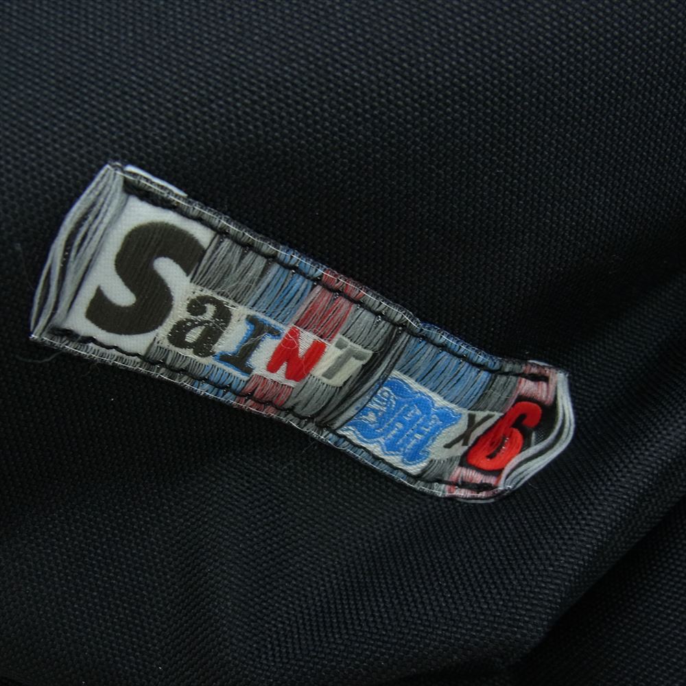 SAINT MICHAEL セントマイケル 23SS SM-S23-0000-077 BACK PACK L ロゴ刺繍 バックパック ナイロン リュック ブラック系 O/S【極上美品】【中古】
