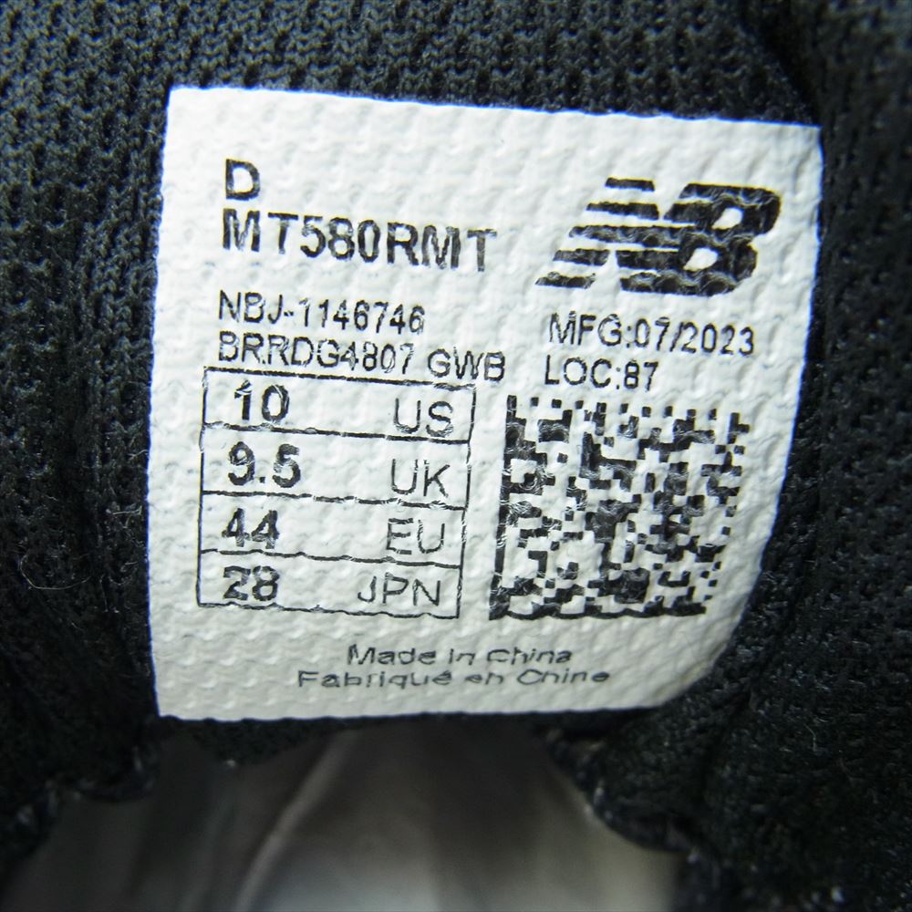 NEW BALANCE ニューバランス MT580RMT MASTERPIECE SOUND × Hombre Ni?o × mita sneakers 580 GORE-TEX Black ゴアテックス スニーカー ブラック系 28cm【美品】【中古】