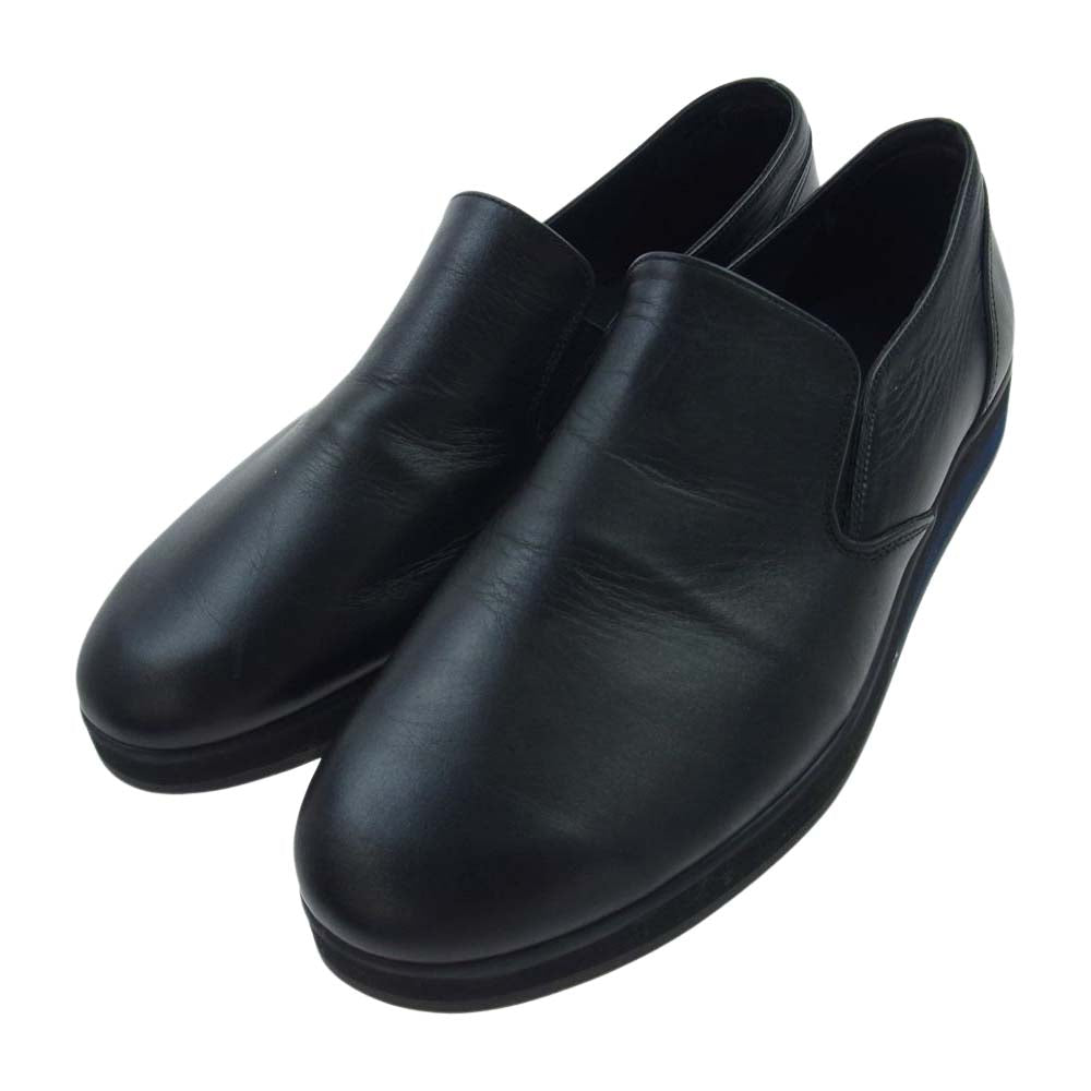 LAD MUSICIAN ラッドミュージシャン 2114-911 難有り SIDE GORE SLIP-ON サイドゴア スリッポン ラウンドトゥ レザー シューズ ブラック系 表記無し インソール実寸サイズ約27cm【中古】