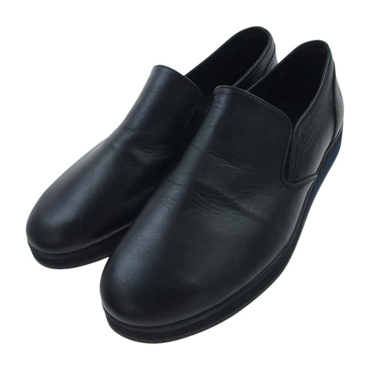 LAD MUSICIAN ラッドミュージシャン 2114-911 難有り SIDE GORE SLIP-ON サイドゴア スリッポン ラウンドトゥ レザー シューズ ブラック系 表記無し インソール実寸サイズ約27cm【中古】