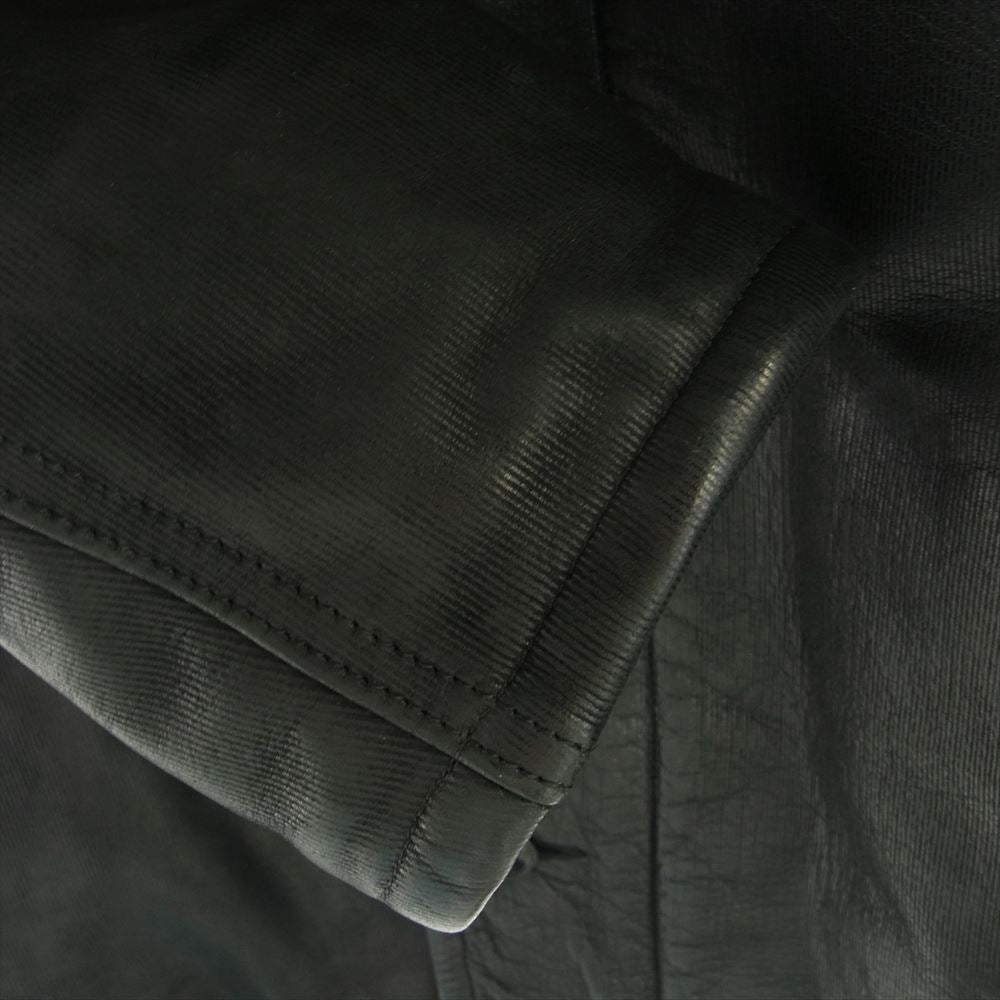 RUDE GALLERY ルードギャラリー ホースハイド レザー N-1 エンボス加工 裏ボア デッキジャケット ミリタリージャケット ブラック系 3【中古】