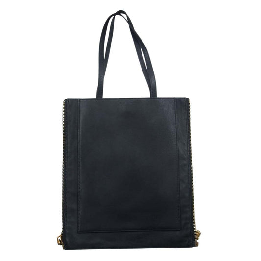 MARNI マルニ サイド ジップ レザー トート バッグ ブラック系【中古】