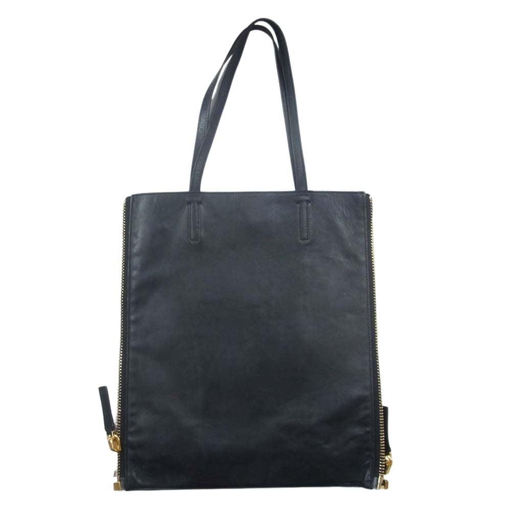MARNI マルニ サイド ジップ レザー トート バッグ ブラック系【中古】