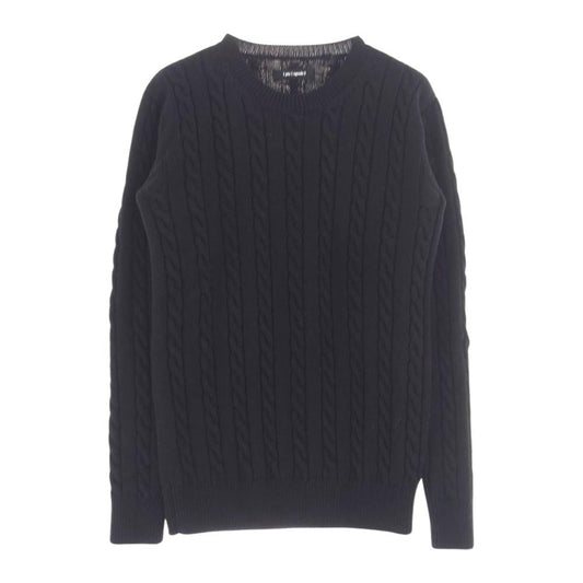 1piu1uguale3 ウノピュウノウグァーレトレ MRK136 CASHWOOL CABLE CREW ケーブル ウール ニット ブラック系 4(M)【美品】【中古】