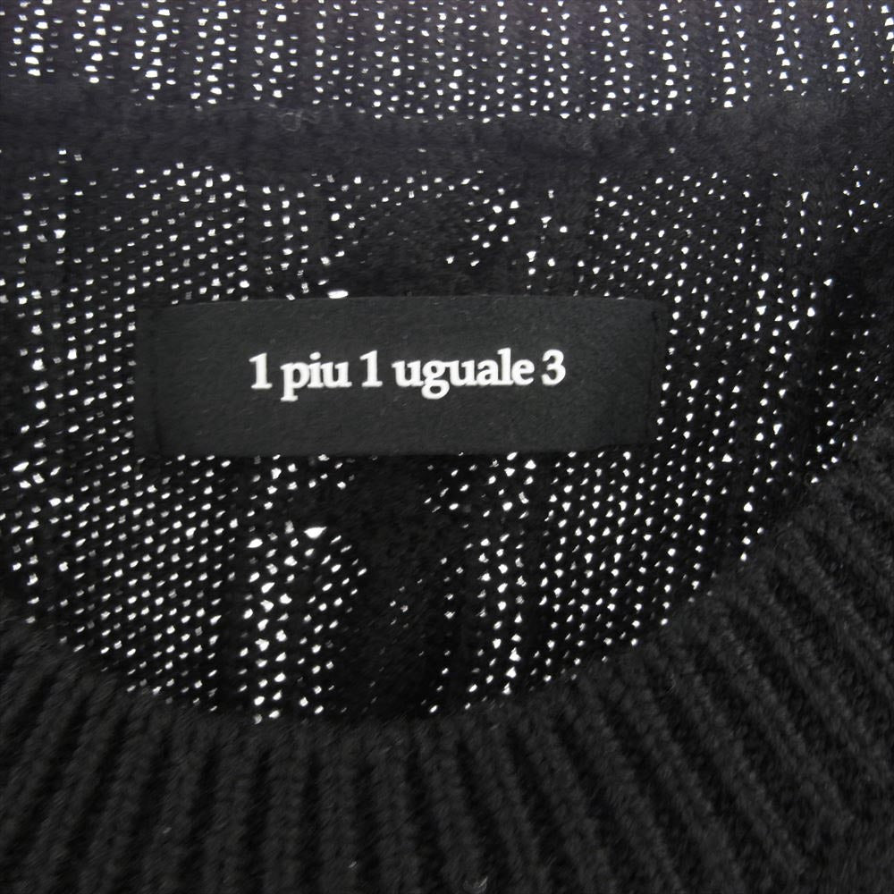 1piu1uguale3 ウノピュウノウグァーレトレ MRK136 CASHWOOL CABLE CREW ケーブル ウール ニット ブラック系 4(M)【美品】【中古】