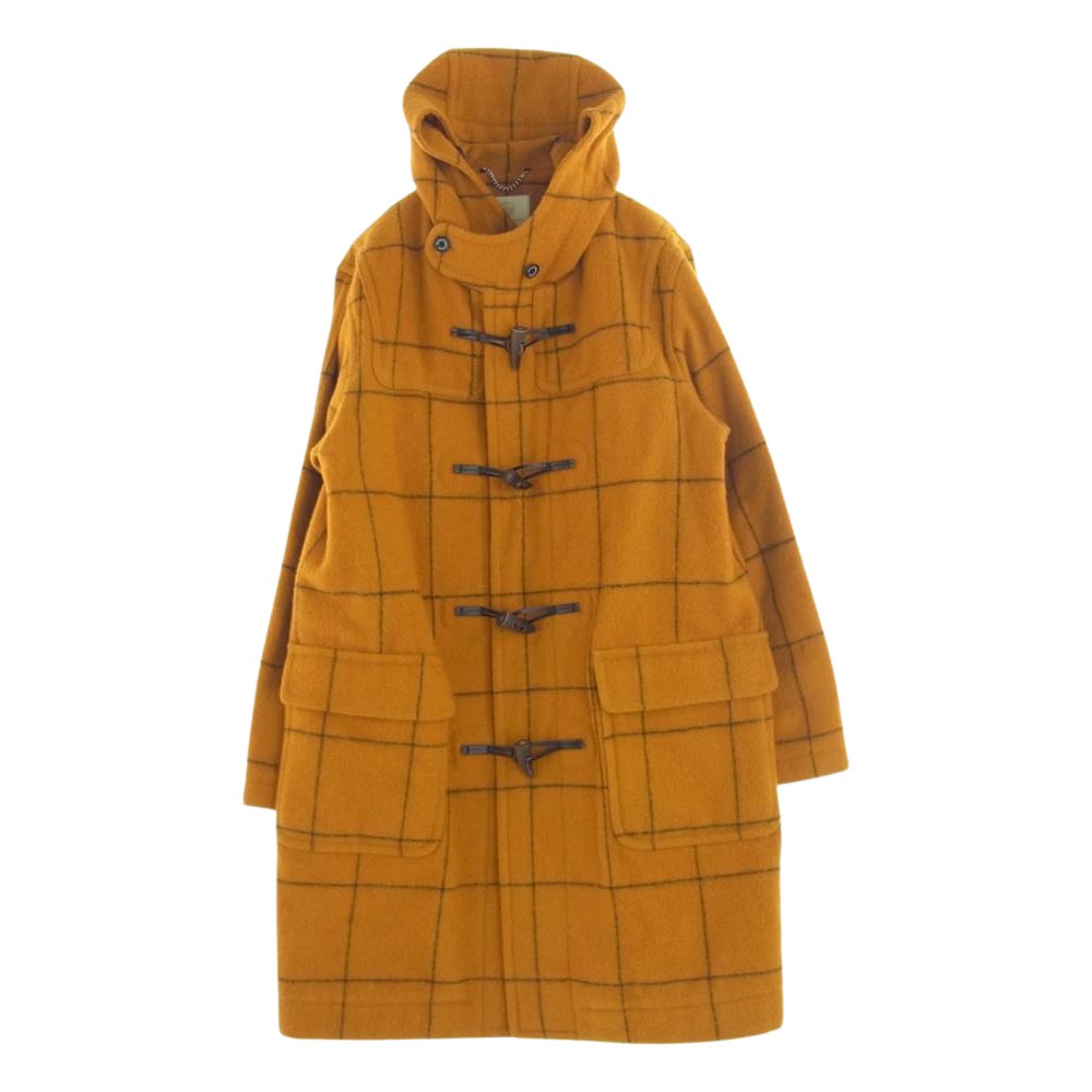 UNITED ARROWS ユナイテッドアローズ B&Y ウインドウペン ウール チェック ダッフル コート イエロー系 L【中古】