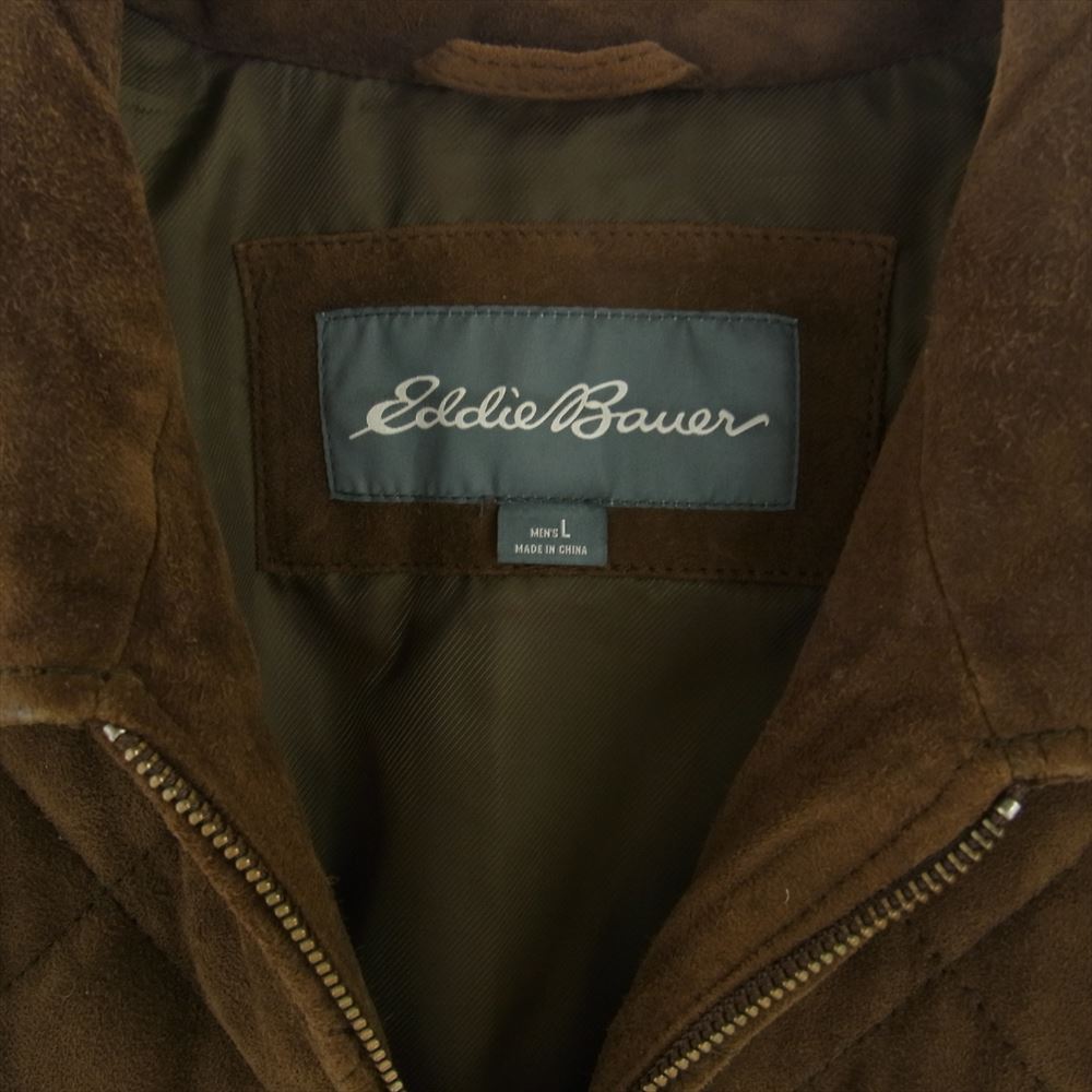 Eddie Bauer エディー・バウアー シープスエード キルト ダウン ジャケット ブラウン系 L【中古】