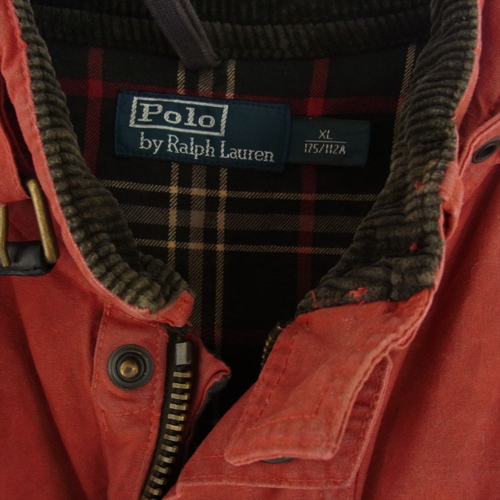 POLO RALPH LAUREN ポロ・ラルフローレン オイルド モーターサイクル ライダース ジャケット レッド系 XL【中古】
