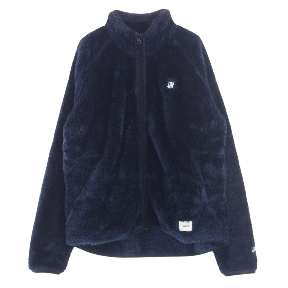 UNDEFEATED アンディフィーテッド C8-U612 × Champion チャンピオン フリース ジャケット  ネイビー系 L【中古】