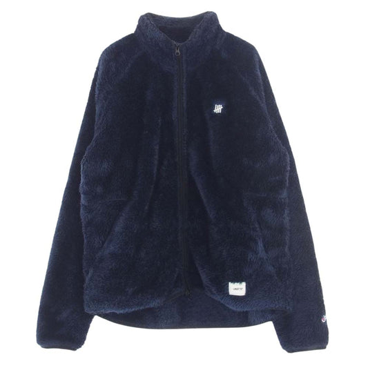 UNDEFEATED アンディフィーテッド C8-U612 × Champion チャンピオン フリース ジャケット  ネイビー系 L【中古】